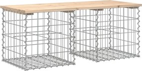 vidaXL tömör fenyőfa gabion kerti pad 103x44x42 cm