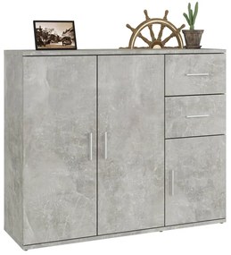 betonszürke szerelt fa tálalószekrény 91x29,5x75 cm