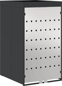 vidaXL Hulladékgyűjtő tároló virágcserép tetővel 240L-es kukához Acél