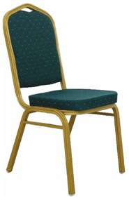 Rakásolható szék, zöld/matt arany keret, ZINA 2 NEW