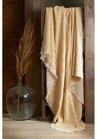 Sárga muszlin ágytakaró franciaágyra 220x240 cm Etno - Mijolnir