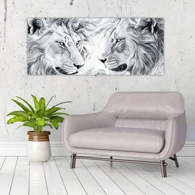 Kép - Rajzolt oroszlánfejek (120x50 cm)