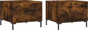 vidaXL 2 db füstös tölgy szerelt fa dohányzóasztal 50 x 50 x 40 cm