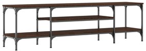 barna tölgyszínű szerelt fa és vas TV-szekrény 161x35x45 cm