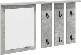 vidaXL Fali Kabáthorog polcokkal Beton szürke 85 x 10 x 45 cm Faanyag