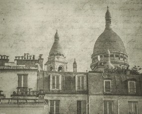 Poszter 50x40cm Lakóépületek kupolákkal Sacre Coeur Bazilika, Assaf Fr