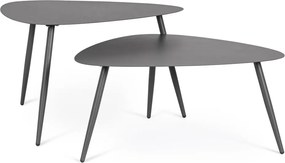 Acél kerti dohányzóasztal szett 2 db-os 73,5x77,5 cm Yvonne – Bizzotto