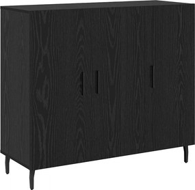 vidaXL Széf Fekete tölgy 90 x 34 x 80 cm Faanyag
