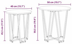 Kisasztal készlet 2 pcs Szürke sonoma és Fekete