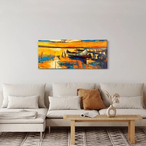 Kép - Hajó naplementekor (120x50 cm)