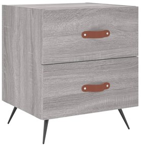 2 db szürke sonoma színű szerelt fa éjjeliszekrény 40x35x47,5cm