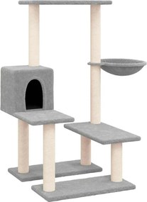 vidaXL világosszürke macskabútor szizál kaparófákkal 94,5 cm