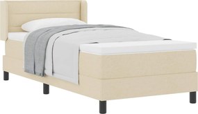 vidaXL Boxrugós ágy matracmal fejtámlával Krém 190 x 90 cm Poliészter