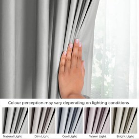 Világosszürke bársony dimout (részleges sötétítő) függöny 140x270 cm Pleat – Restilo