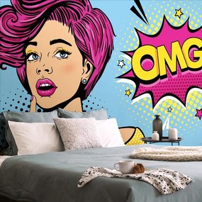 Öntapadó tapéta hölgy pop art stílusban - OMG!