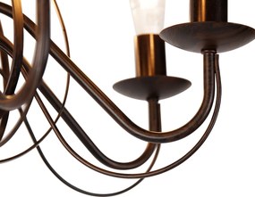 Okos csillár rozsdabarna 8-lámpás, Wifi-vel B35 - Giuseppe