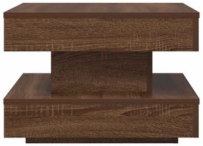 barna tölgy dohányzóasztal 360 fokban forgatható 50x50x34,5 cm