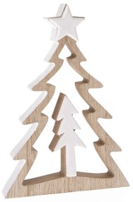 Wooden Tree karácsonyi dekoráció, 12,2 x 17, 5 x 2,4 cm