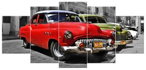 Gario Vászonkép Kubai taxi - 5 részes Méret: 150 x 70 cm