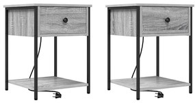 Éjjeliszekrény 2 pcs Szürke sonoma 42 x 41 x 56 cm Faanyag