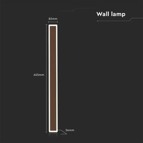 LED Kültéri fali lámpa LED/17W/230V 4000K IP65 barna