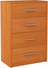 Bodo 60cm-es komód szekrény 4 fiókkal, éger színben, Ufc polccal