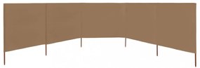 tópszínű 5-paneles szövet szélfogó 600 x 160 cm