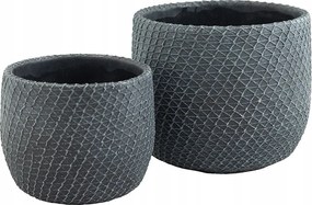 2 db Jens beton virágtartó, fekete