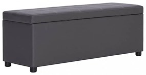 szürke műbőr pad tárolórekesszel 116 cm