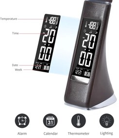 Immax 08948L - LED Dimmelhető asztali lámpa kijelzővel LEATHER LED/7W/230V