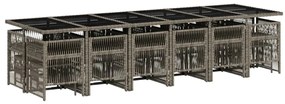 vidaXL 17 részes szürke polyrattan kerti étkezőgarnitúra párnával