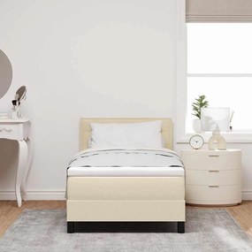Boxspring ágy matraccal matracmal Krém 80 x 200 cm szövet
