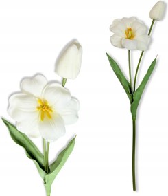 Fehér Tulipán Ág tulipánokkal 53 cm Művirágok Élő Habszivacsból