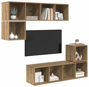 TV szekrény garnitúra 4 pcs kézműves tölgy 37 x 37 x 142.5 cm
