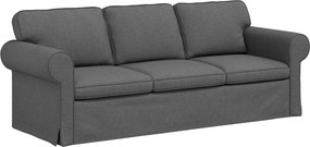 vidaXL Kanapé Sötétszürke 215 x 82 x 80 cm szövet