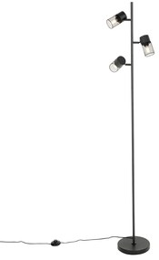 Ipari állólámpa fekete 3 lámpás - Jim