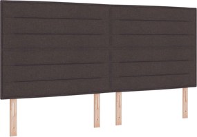 vidaXL LED ágytámla LED -es lámpákkal Sötét Barna 200 cm Poliészter