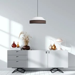 Csillár zsinóron MANISO 1xE27/60W/230V átm. 45 cm fehér/barna