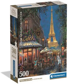 Párizs Night at Eiffel Café 500 db-os Compact puzzle Clementoni