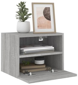 2 db szürke sonoma szerelt fa fali TV-szekrény 40 x 30 x 30 cm