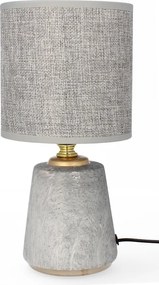 Asztali lámpa glamour kerámia dekoráció lámpabúra éjjeli lámpa szürke