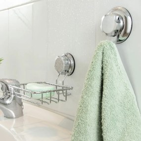 Ezüstszínű öntapadós fém akasztó szett 4 db-os Bestlock Bath – Compactor