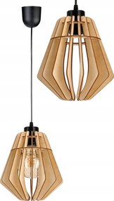 Mennyezeti lámpa függeszték túlnyúlás Loft fa 1x E27