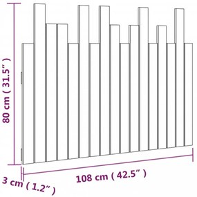 tömör fenyőfa fali fejtámla 108 x 3 x 80 cm