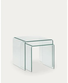 Üveg dohányzóasztal szett 2 db-os 50x50 cm Burano – Kave Home