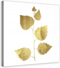Vászonkép 40x40 Arany levelek gally fehér háttér minimalizmus elegancia luxus