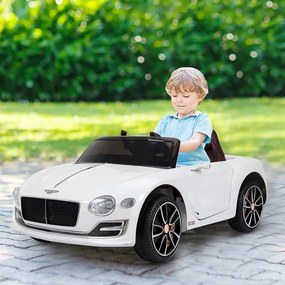 HOMCOM Elektromos gyerekautó Bentley GT, 2.4G távirányítóval, MP3, zene, kürt, LED fények, fehér