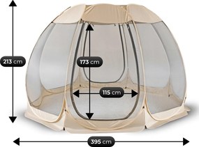 Kerti pavilon 395 cm bézs/fekete színben – CAMA