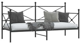 kanapéágy matrac nélkül fekete 90x190 cm acél
