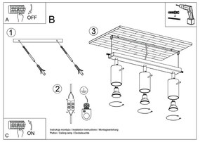 Krémszínű spotlámpa 6x45 cm Etna – Sollux